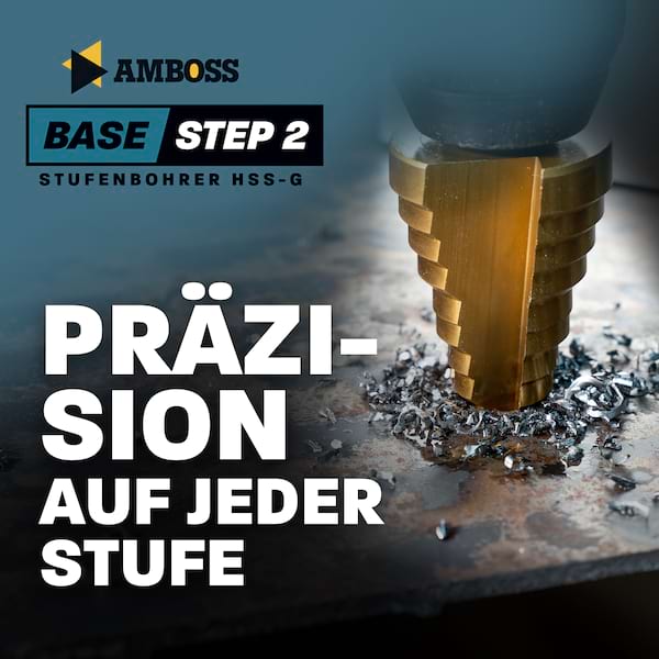 AMBOSS Stufenbohrer HSS-G D:4-6-8-10-12-14-18-20-24-25-30-33-36-39mm