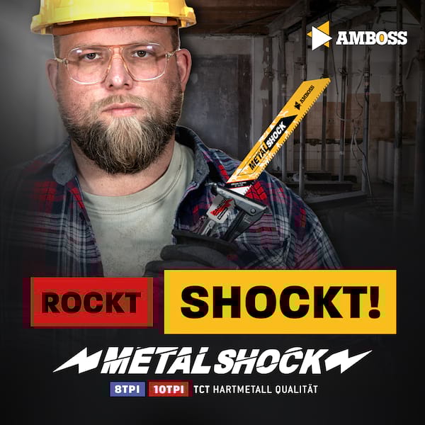 1x Amboss Metal Shock Säbelsägeblatt Länge 300 mm 10 ZpZ