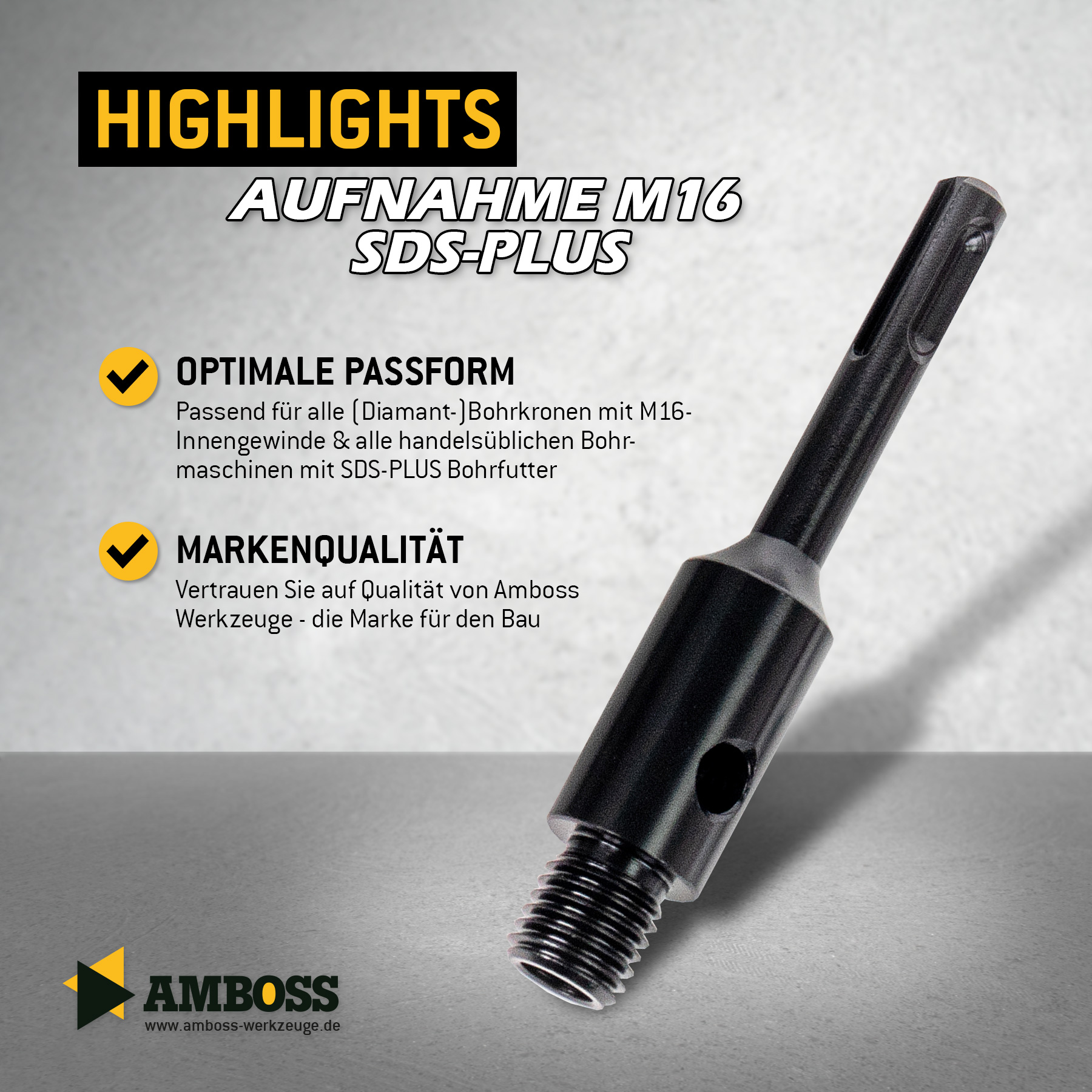 Aufnahme (SDS) für M16 Gewinde (Dosensenker)