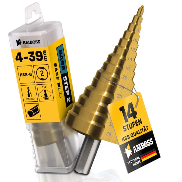 AMBOSS Stufenbohrer HSS-G D:4-6-8-10-12-14-18-20-24-25-30-33-36-39mm