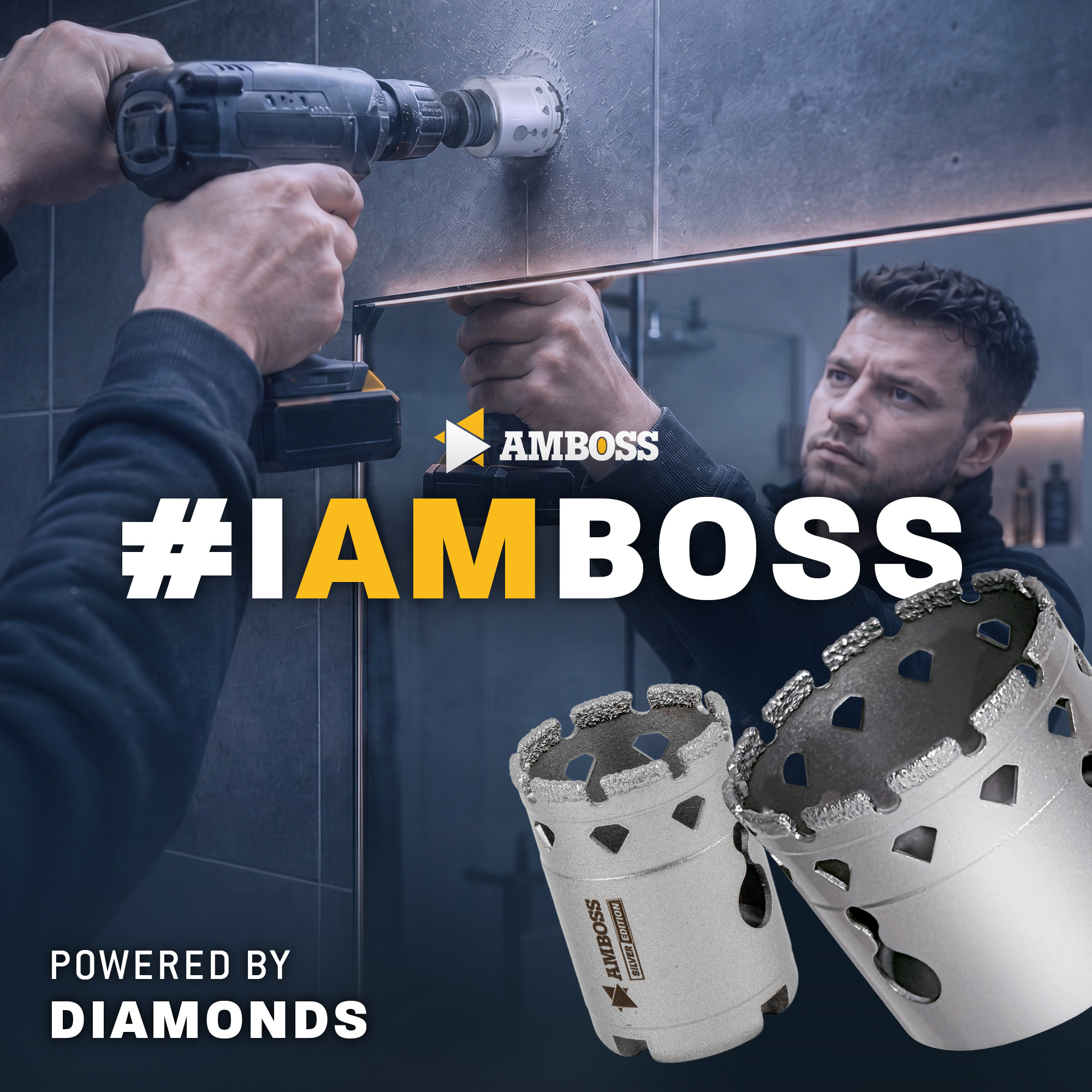 Amboss Silver Edition Diamant Lochsäge - Ø 35 mm - Schnitttiefe: 42 mm - ohne Aufnahme Zubehör