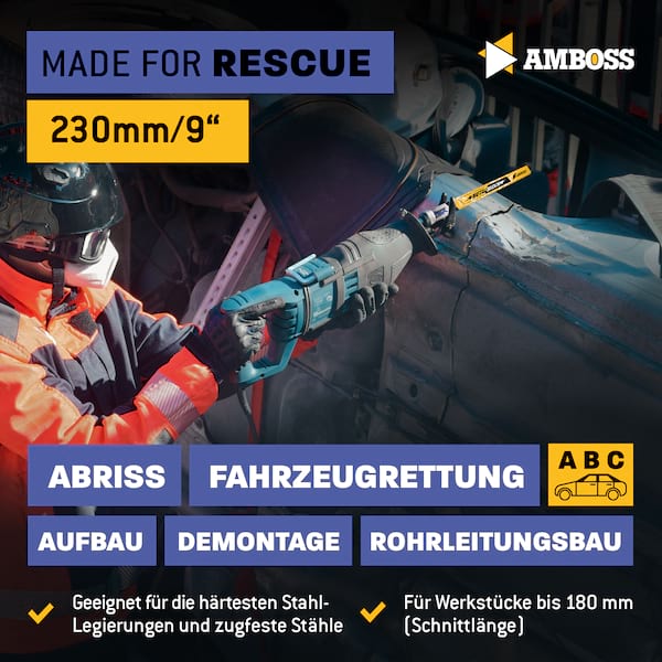 3x Amboss Metal Shock Säbelsägeblatt Länge 230 mm 8 ZpZ