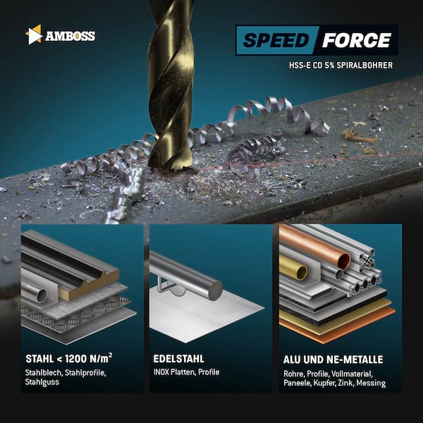 10 x HSS ECo SPEED Force Metallbohrer DIN 338 - Ø:8 mm