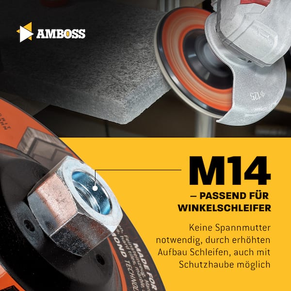 Amboss Diamant Fächerschleifscheibe 115mm K120 M14