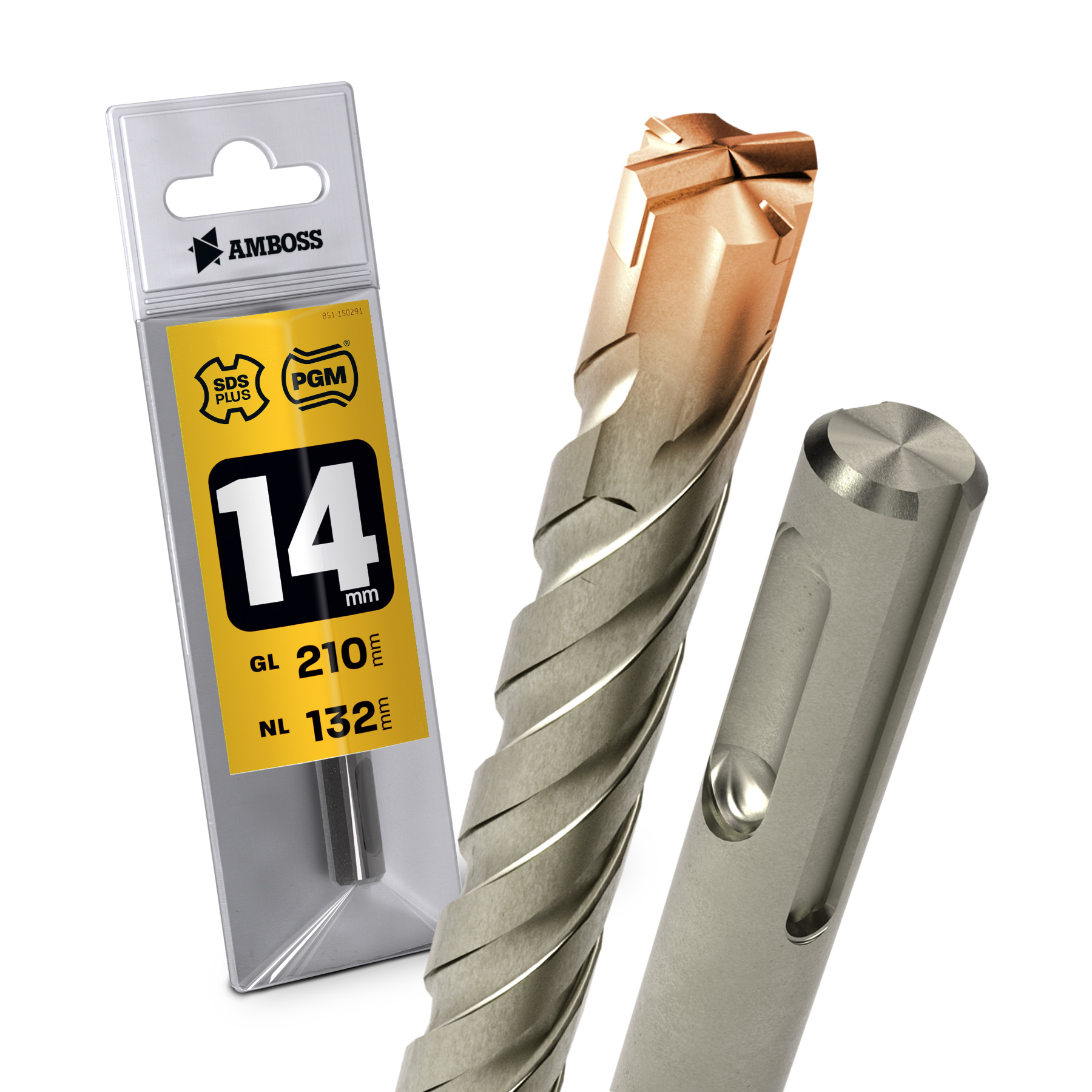 1x Bohrer SDS Plus Schaft - Ø:14 mm - GL: 210 mm