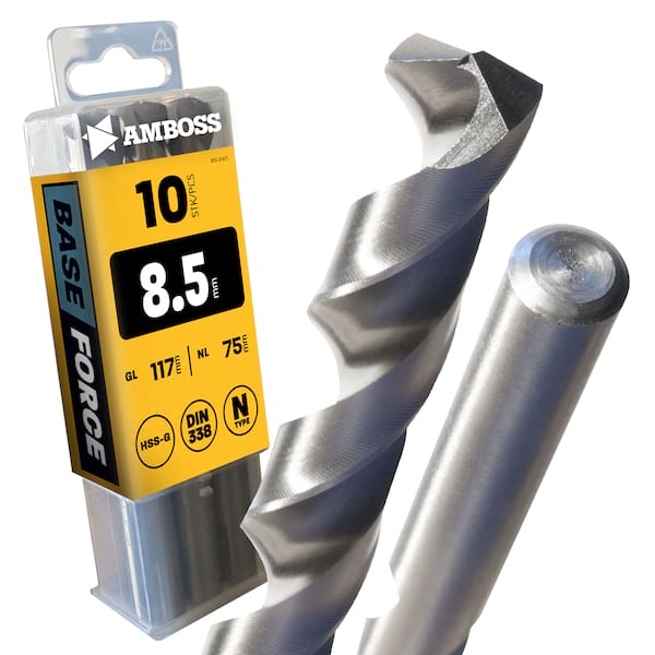 10 x HSS G BASE Force Metallbohrer DIN 338 - Ø:8.5 mm