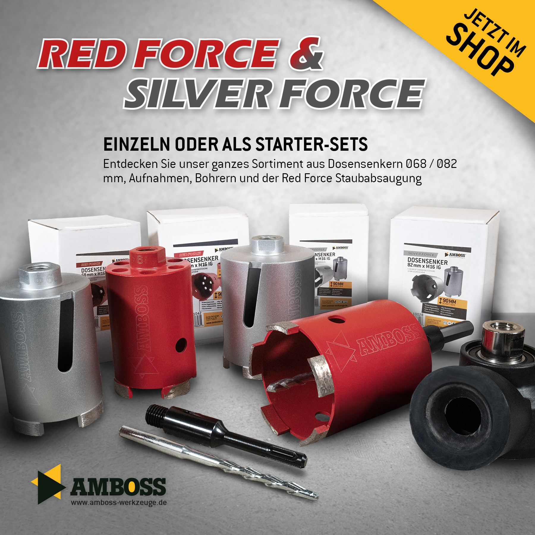 Dosensenker Red Force - 68 mm - SDS-Plus StarterSet