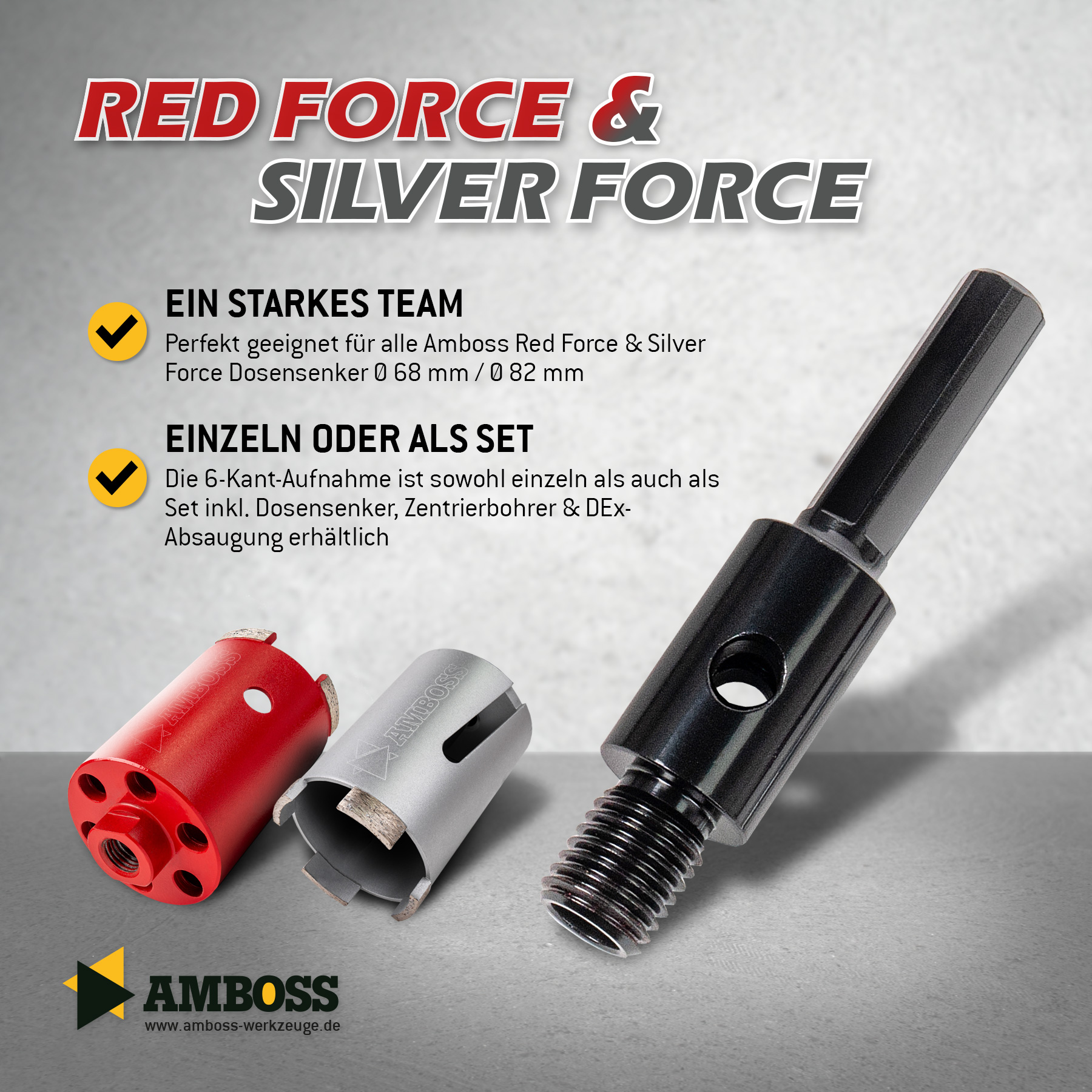 Aufnahme (6-kant) für M16 Gewinde (Dosensenker)