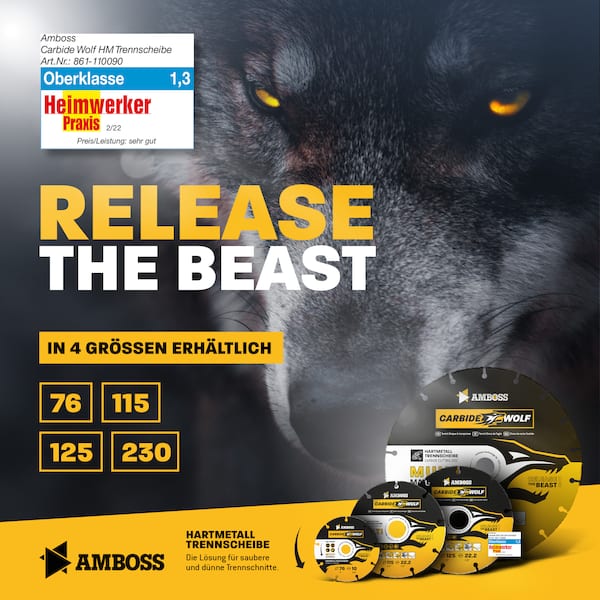 Amboss Carbide Wolf HM Trennscheibe - 115 x 1.2 x 22.2
