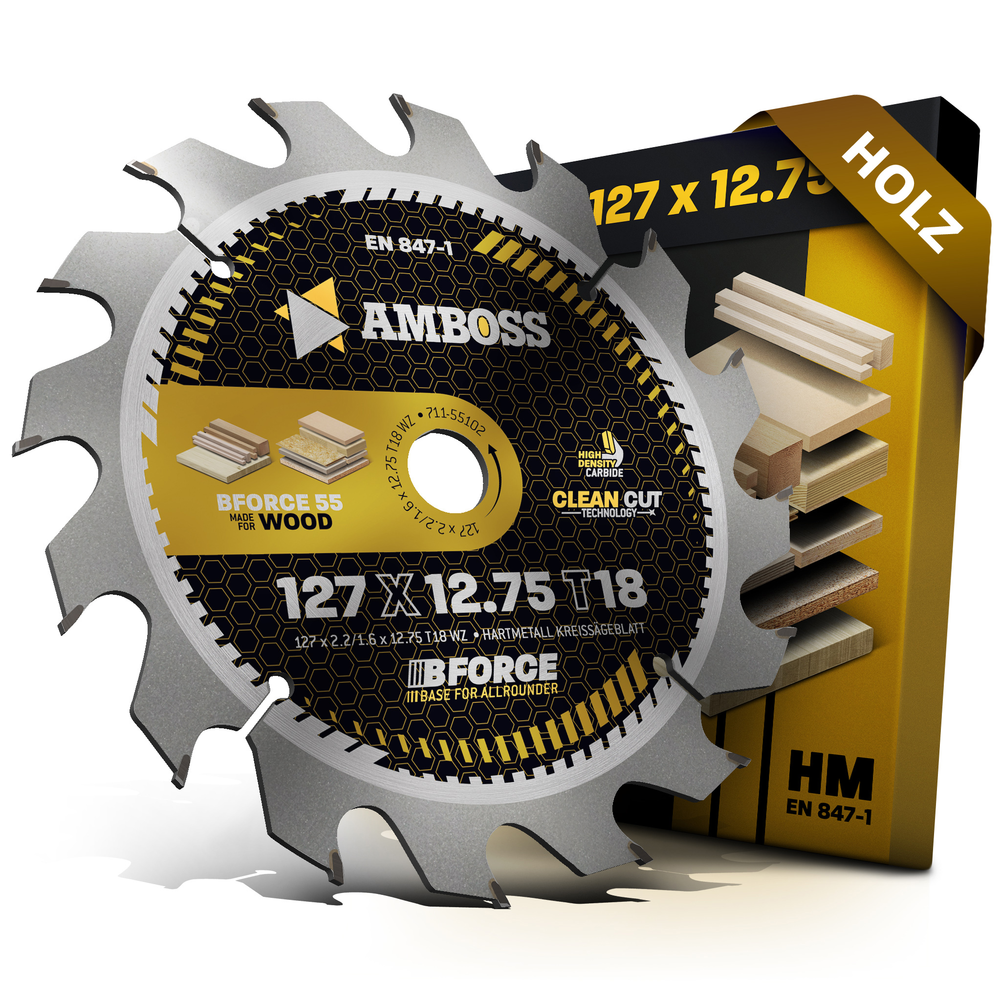 HM Kreissägeblatt - 127 x 2.2/1.6 x 12.75 Z18 WZ