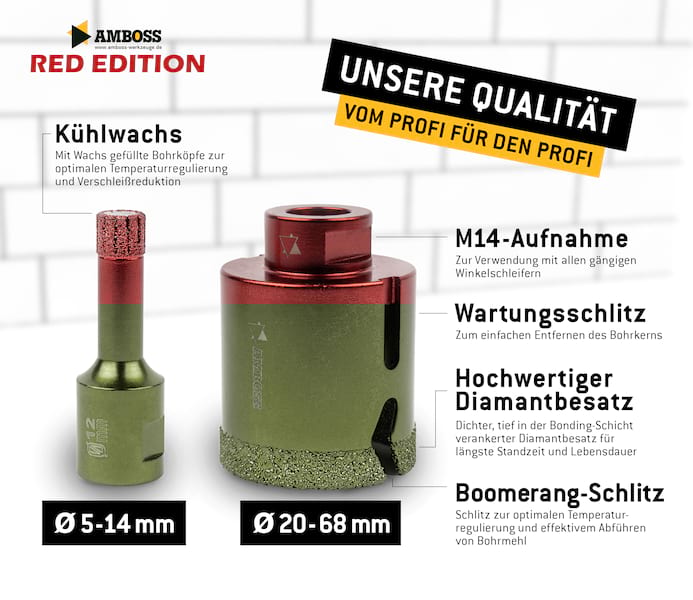 Amboss Red Edition Schleiffinger 8 mm